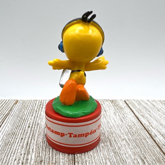 Vintage 1983 Warner Bros Tweety Bird Figurine and Hand Stamp, Lot of Two, Bully - Picture 4 of 11